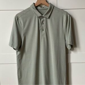 Lululemon Men’s Evolution Short-Sleeve Polo Shirt Green Striped